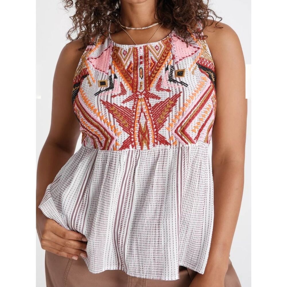 Anthropologie Dolan Velia Embroidered Top